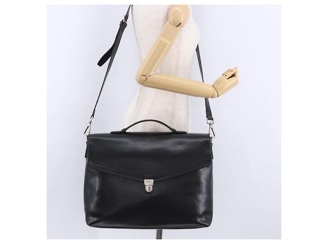 Borsa Boston Salvatore Ferragamo in pelle 2way Nera Argento Auth bs36559 Nero - vista 24