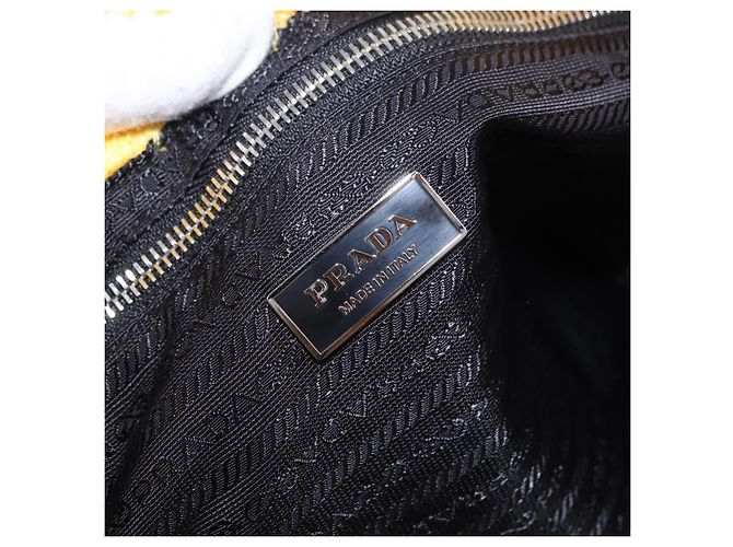 PRADA Tote Bag Pile Yellow Silver Auth ka5626V Silber Gelb - Ansicht 10