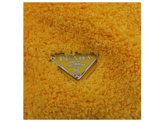 PRADA Tote Bag Pile Yellow Silver Auth ka5626V Silber Gelb - Ansicht 17