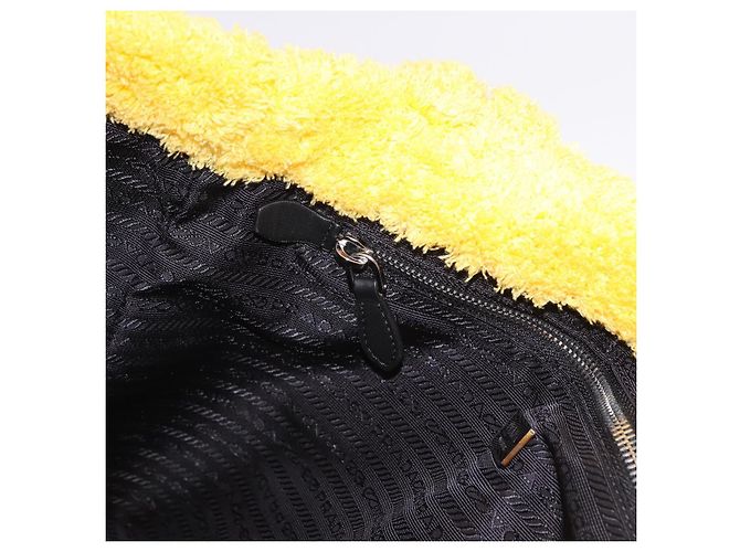 PRADA Tote Bag Pile Yellow Silver Auth ka5626V Silber Gelb - Ansicht 20