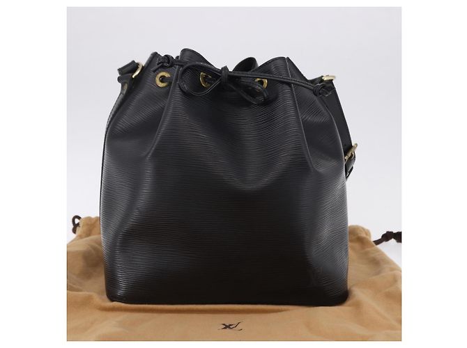 LOUIS VUITTON Bolsa de Ombro Epi Petit Noe Preta M44102 LV Auth 194918SAV Preto - vista 12