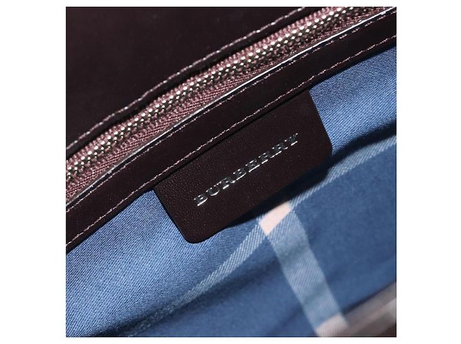 Borsa a Mano BURBERRY Paglia Beige Argento Auth 195974A - vista 11