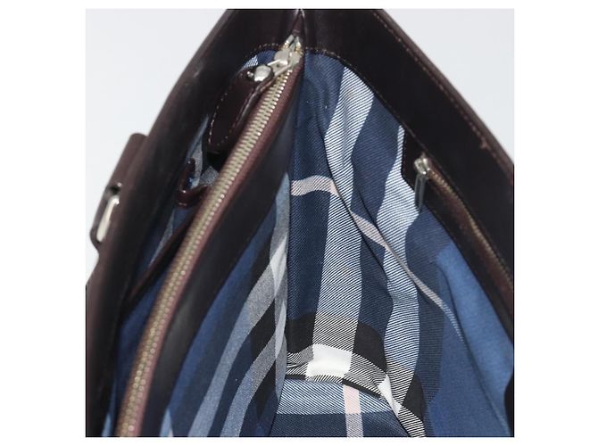 Borsa a Mano BURBERRY Paglia Beige Argento Auth 195974A - vista 18