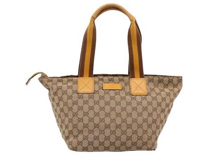Borsa Tote GUCCI GG Canvas Sherry Line Beige 131230 Auth 197106 - vista 13