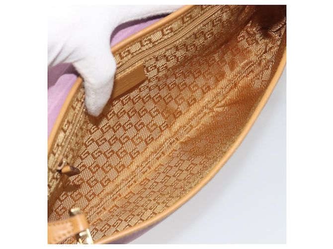 Borsa a tracolla con catena GUCCI Camoscio Viola Oro 001 4113 Auth 195593A D'oro Porpora - vista 11