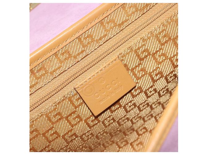 Borsa a tracolla con catena GUCCI Camoscio Viola Oro 001 4113 Auth 195593A D'oro Porpora - vista 18
