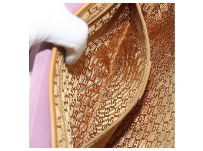 Borsa a tracolla con catena GUCCI Camoscio Viola Oro 001 4113 Auth 195593A D'oro Porpora - vista 22