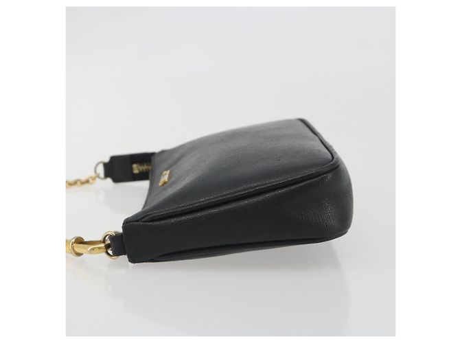 Pouch accessori FENDI in pelle nera e oro 8M0271 Auth 195418A Nero - vista 4