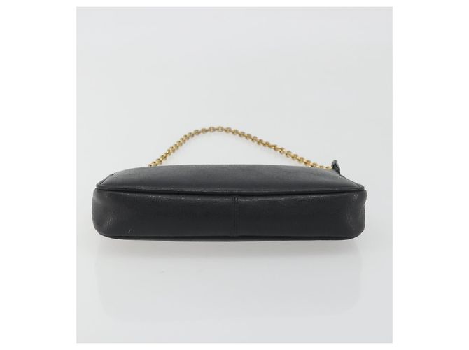 Pouch accessori FENDI in pelle nera e oro 8M0271 Auth 195418A Nero - vista 5