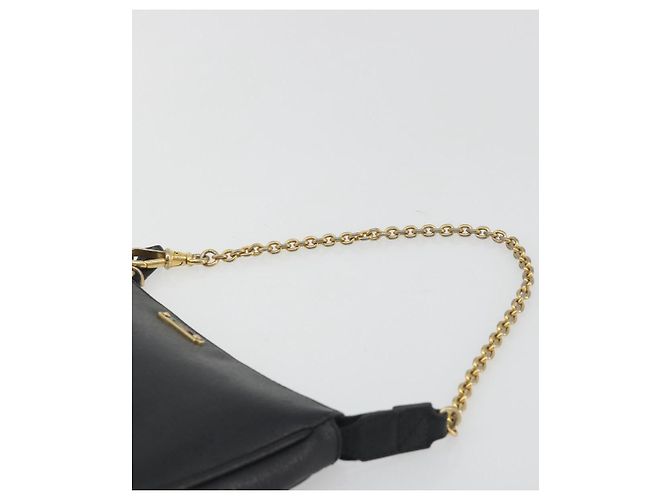 Pouch accessori FENDI in pelle nera e oro 8M0271 Auth 195418A Nero - vista 8