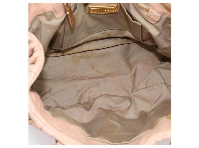 Borsa a mano Miu Miu Matelassé in pelle beige e oro autentica 196771 D'oro - vista 10