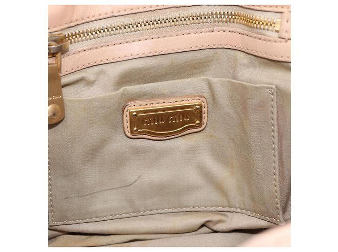 Borsa a mano Miu Miu Matelassé in pelle beige e oro autentica 196771 D'oro - vista 18