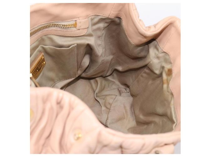 Borsa a mano Miu Miu Matelassé in pelle beige e oro autentica 196771 D'oro - vista 19