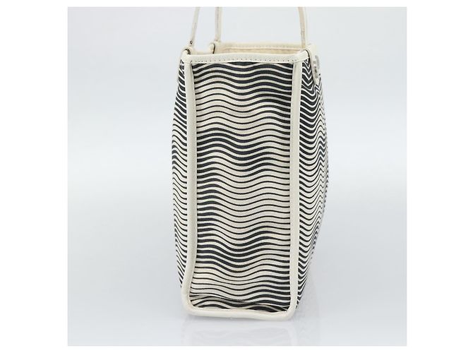 Borsa Tote CHANEL Canvas Black White Silver CC Auth bs36766 Nero Argento Bianco - vista 4