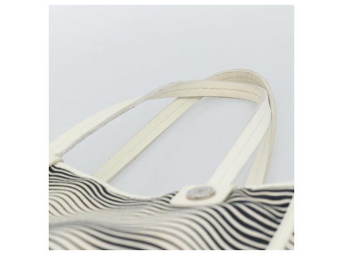 Borsa Tote CHANEL Canvas Black White Silver CC Auth bs36766 Nero Argento Bianco - vista 8