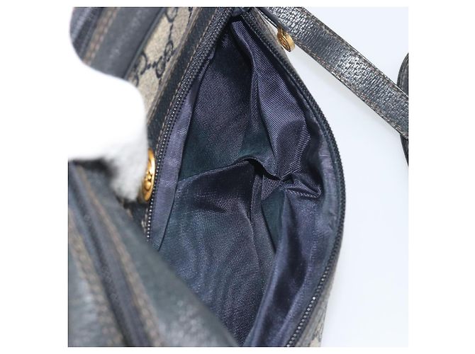 Borsa a tracolla GUCCI GG Supreme Sherry Line PVC Navy Gold Auth 194995 D'oro Blu navy - vista 21