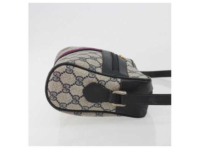 Borsa a tracolla GUCCI GG Supreme Sherry Line PVC Navy Gold Auth 194995 D'oro Blu navy - vista 3