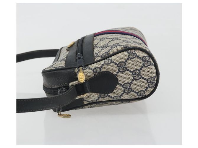 Borsa a tracolla GUCCI GG Supreme Sherry Line PVC Navy Gold Auth 194995 D'oro Blu navy - vista 4