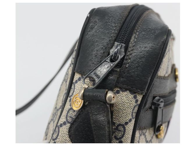 Borsa a tracolla GUCCI GG Supreme Sherry Line PVC Navy Gold Auth 194995 D'oro Blu navy - vista 9