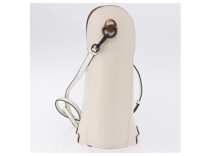 LOEWE Bamboo Bucket Handtasche Leder 2way Ivory Auth 195342A Roh - Ansicht 3