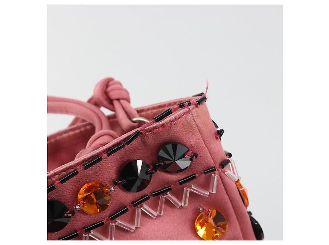 Borsa a mano PRADA Satin Pink Silver Auth bs36714 Argento Rosa - vista 20