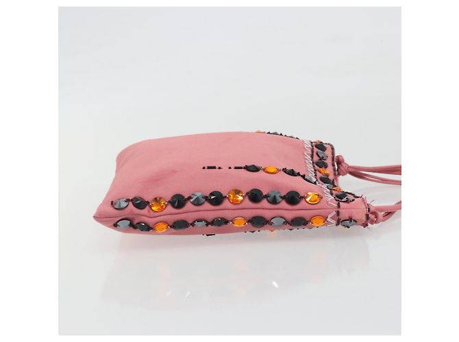 Borsa a mano PRADA Satin Pink Silver Auth bs36714 Argento Rosa - vista 3