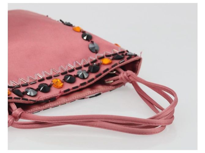 Borsa a mano PRADA Satin Pink Silver Auth bs36714 Argento Rosa - vista 6