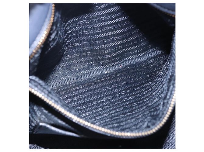 Borsa PRADA in pelle 2way Navy Gold Auth 196781V D'oro Blu navy - vista 25