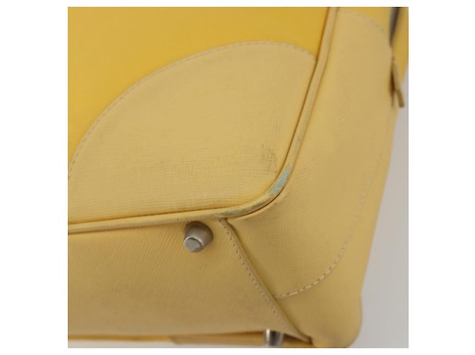 Borsa Tote PRADA Canvas Giallo Argento Auth 195332A - vista 14