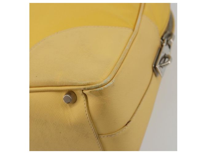 Borsa Tote PRADA Canvas Giallo Argento Auth 195332A - vista 16