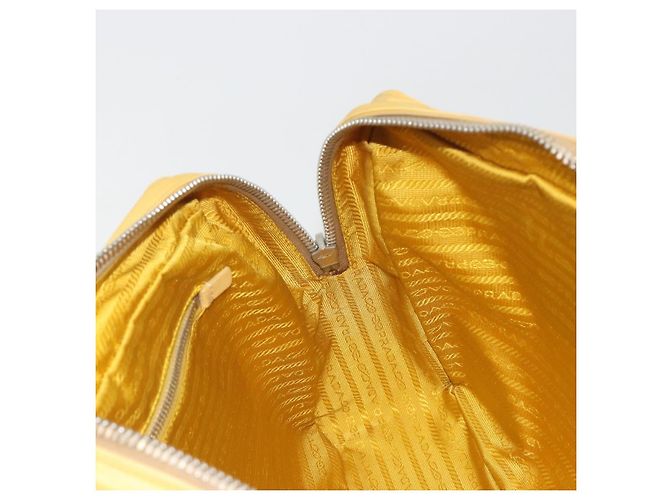 Borsa Tote PRADA Canvas Giallo Argento Auth 195332A - vista 20