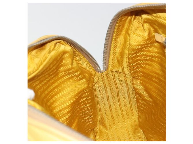 Borsa Tote PRADA Canvas Giallo Argento Auth 195332A - vista 21