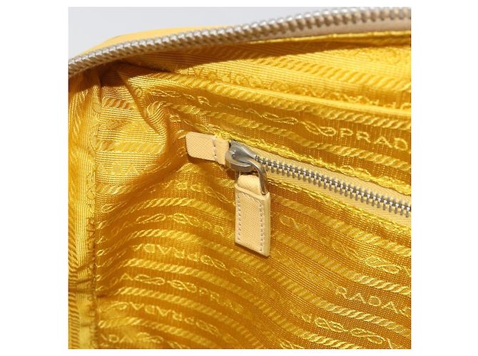 Borsa Tote PRADA Canvas Giallo Argento Auth 195332A - vista 22