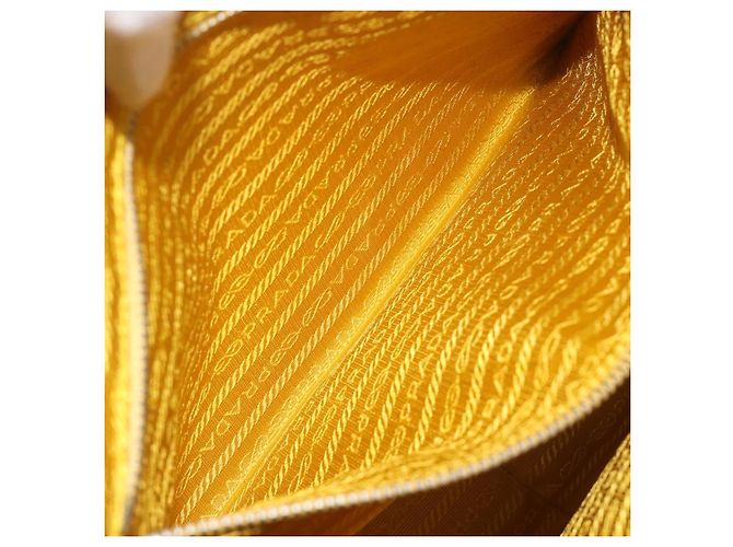 Borsa Tote PRADA Canvas Giallo Argento Auth 195332A - vista 23