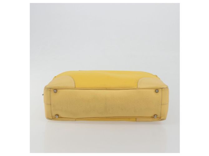 Borsa Tote PRADA Canvas Giallo Argento Auth 195332A - vista 5