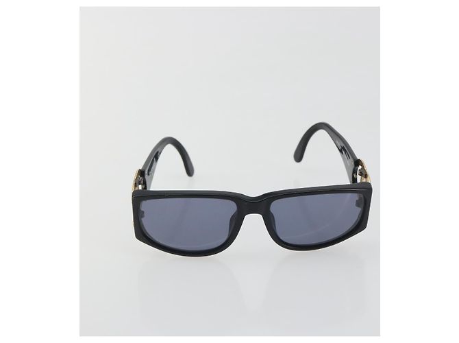 Occhiali da sole CHANEL Plastica Nero Tono Oro CC Auth bs36459 - vue 2