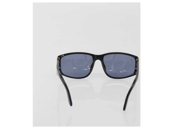 Occhiali da sole CHANEL Plastica Nero Tono Oro CC Auth bs36459 - vue 3