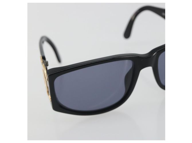 Occhiali da sole CHANEL Plastica Nero Tono Oro CC Auth bs36459 - vue 6