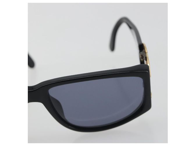 Occhiali da sole CHANEL Plastica Nero Tono Oro CC Auth bs36459 - vue 7
