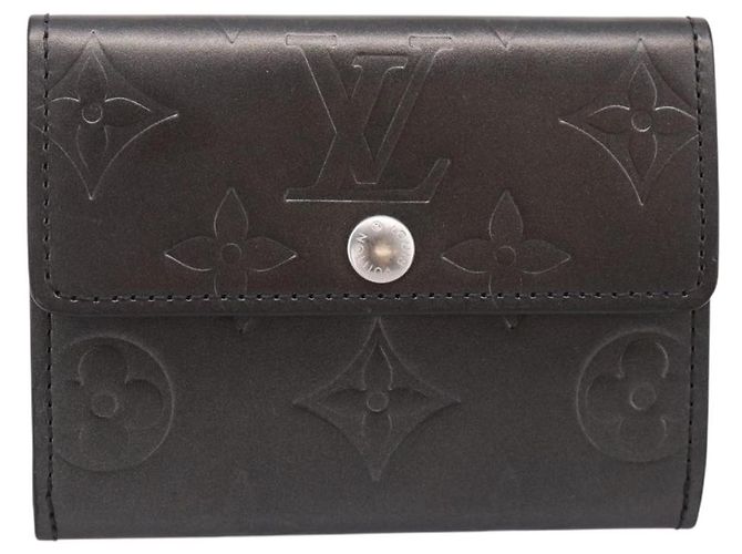 LOUIS VUITTON Monogram Mat Ludlow Coin Purse Noir M65122 LV Auth 183510A Negro - vista 13