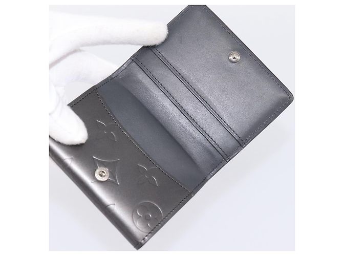 LOUIS VUITTON Monogram Mat Ludlow Coin Purse Noir M65122 LV Auth 183510A Negro - vista 8
