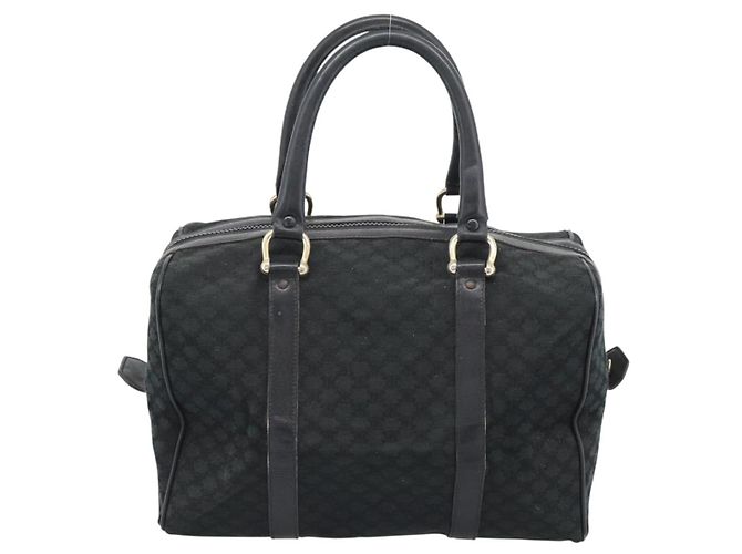 Céline CELINE Borsa Boston in tela Macadam Nero Oro Auth 194355 D'oro - vista 2