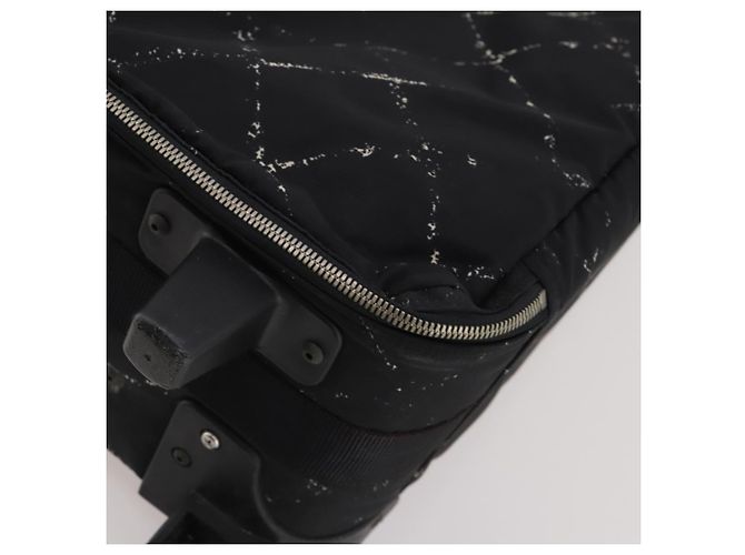 CHANEL Travel Line Carry Case Nylon Black Silver CC Auth bs36561 Nero Argento - vista 18