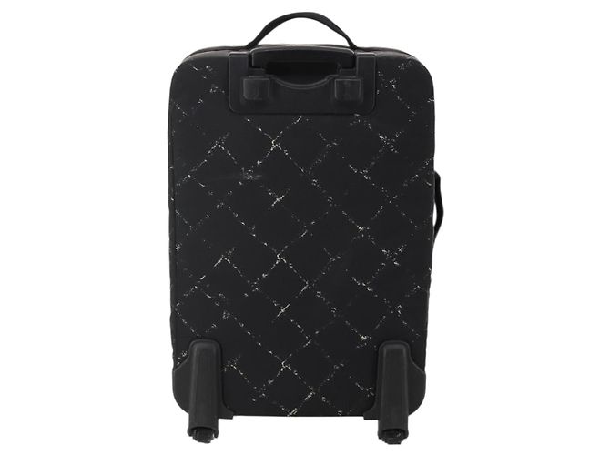 CHANEL Travel Line Carry Case Nylon Black Silver CC Auth bs36561 Nero Argento - vista 2