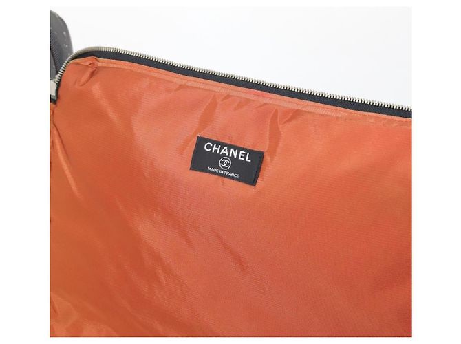 CHANEL Travel Line Carry Case Nylon Black Silver CC Auth bs36561 Nero Argento - vista 25