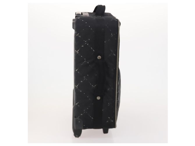 CHANEL Travel Line Carry Case Nylon Black Silver CC Auth bs36561 Nero Argento - vista 3