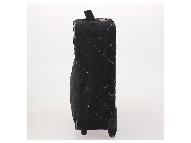 CHANEL Travel Line Carry Case Nylon Black Silver CC Auth bs36561 Nero Argento - vista 4