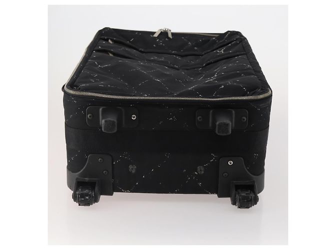 CHANEL Travel Line Carry Case Nylon Black Silver CC Auth bs36561 Nero Argento - vista 5
