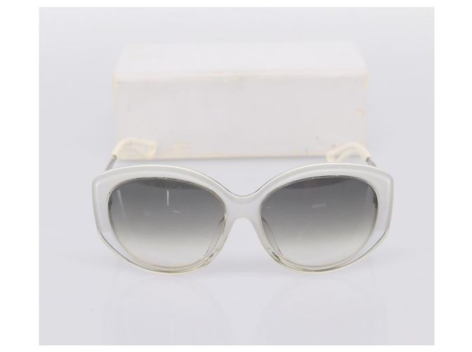Gafas de sol Christian Dior Plástico Blanco Plata Auth BA15031 - vista 12