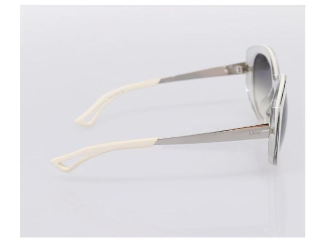 Gafas de sol Christian Dior Plástico Blanco Plata Auth BA15031 - vista 3
